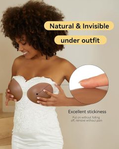 Niidor Adhesive Bra Strapless Sticky Invisible Push up Silicone Bra for Backless Dress